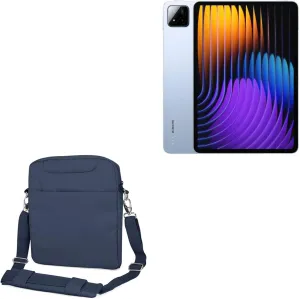 BoxWave Case Compatible with Xiaomi Pad 7 - Encompass Urban Bag, Over Shoulder Messenger Straps Handle Bag Pockets - Navy