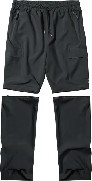 Boys Hiking Cargo Pants Kids Convertible Lightweight Quick Dry Girls Outdoor Waterproof Zip Off School Trousers