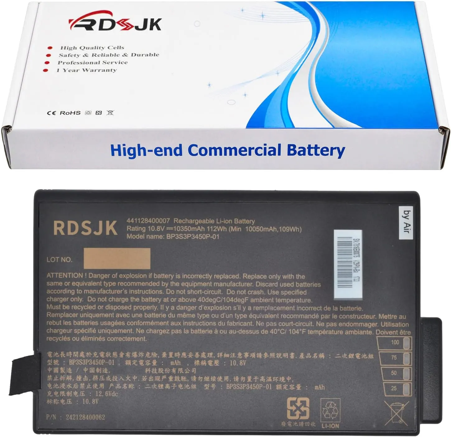 BP3S3P3450P-01 441128400007 Laptop Battery for Getac V100 V200 B300 X500 S400 V1010 Rugged Notebook Getac X500 Server BP-LP2900/33-01PI 338911120104 BP-LC2600/33-01S1 BP-LC2600/32-01PI