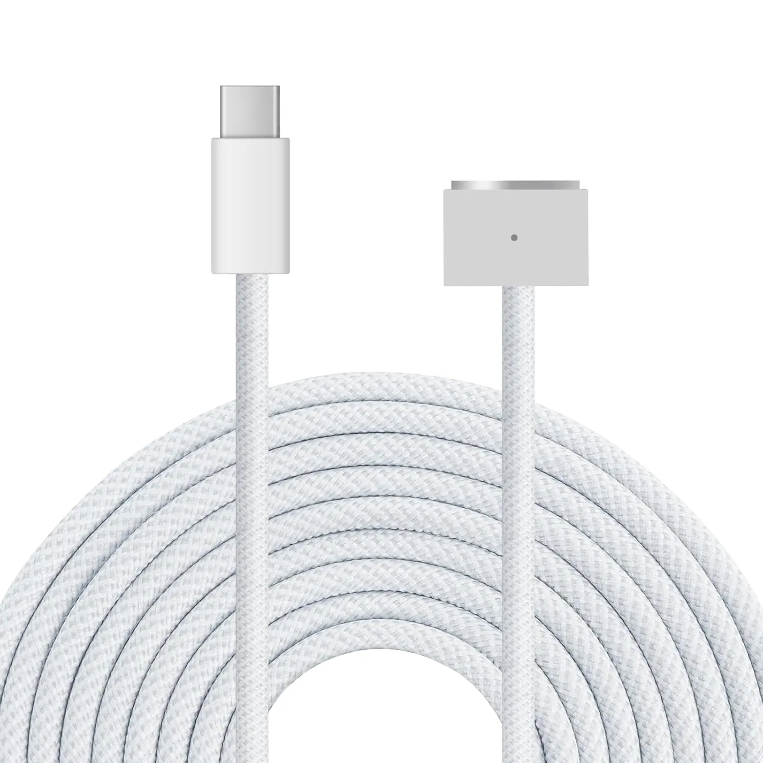 Braided 140W USB-C to Magnetic 3 Power Cable, Compatible with MacBook Pro M1/M2/M3 Pro/Max 14"/16" 2021/2022/2023 & MacBook Air 13.6"/15.3" M2/M3 2022/2023/2024-6.6ft (Silver)