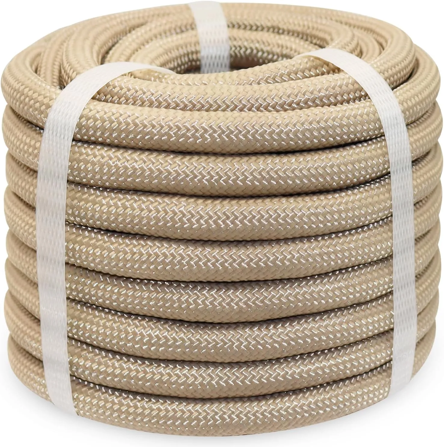 Braided Polyester Rope 1/2 in x 50 ft Heavy Duty Rope - Strong Outdoor Rope for Tree Work Swing Pulling Sailing Camping Nautical (Brown)