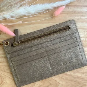 Bronze Leather Wrist Purse