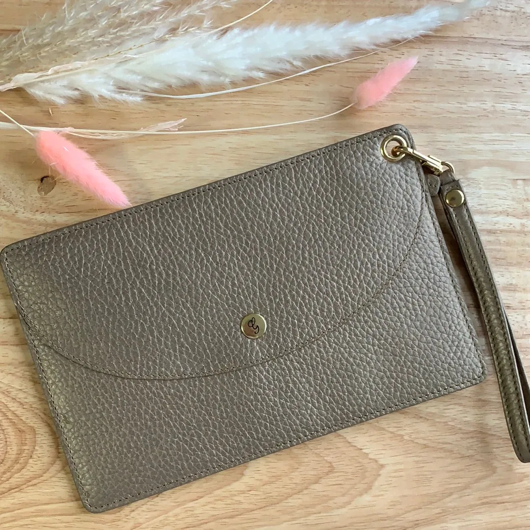 Bronze Leather Wrist Purse