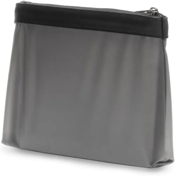 Brookstone Compact Toiletry Kit - 3 Piece Vegan Leather Travel Toiletry Bag with Zip Pouches - Hygiene Bag Toiletry Organizer, Black