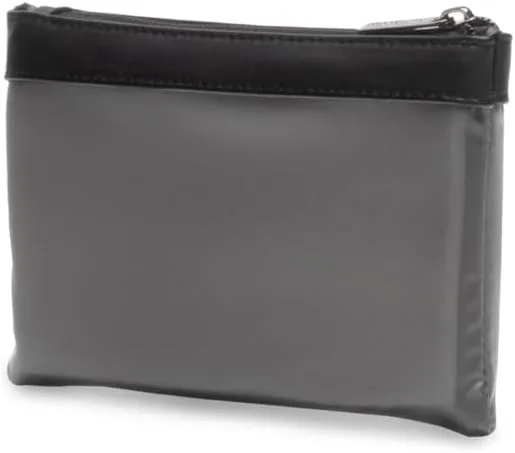 Brookstone Compact Toiletry Kit - 3 Piece Vegan Leather Travel Toiletry Bag with Zip Pouches - Hygiene Bag Toiletry Organizer, Black