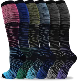 bropite Compression Socks for Women & Men-6 Pairs 20-30mmhg Support Running Nurse Travel Compression Socks