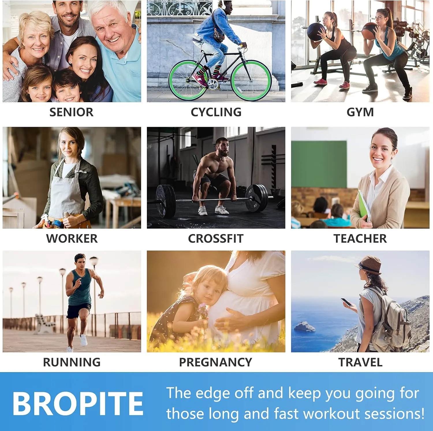bropite Compression Socks for Women & Men-6 Pairs 20-30mmhg Support Running Nurse Travel Compression Socks