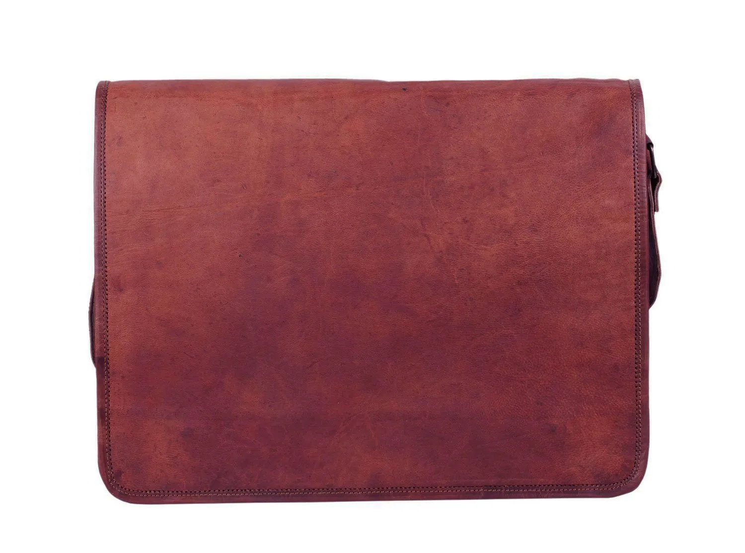 Brown 100% Leather Messenger Bag for Laptop Handmade Briefcase Satchel Mens Crossbody Laptop Bag (11x15 Inches)