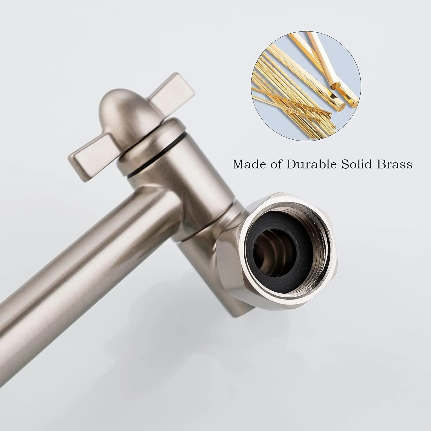 Brushed Nickel Shower Extender Arm, Height & Angle Adjustable with Unique Locking Gear, 5 Inch Anti-Leak Arm