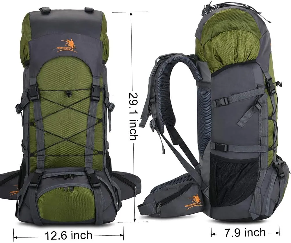 Bseash 60L Internal Frame Waterproof Hiking Camping Backpack with Rain Cover, Large Outdoor Sport Travel Daypack Rucksack