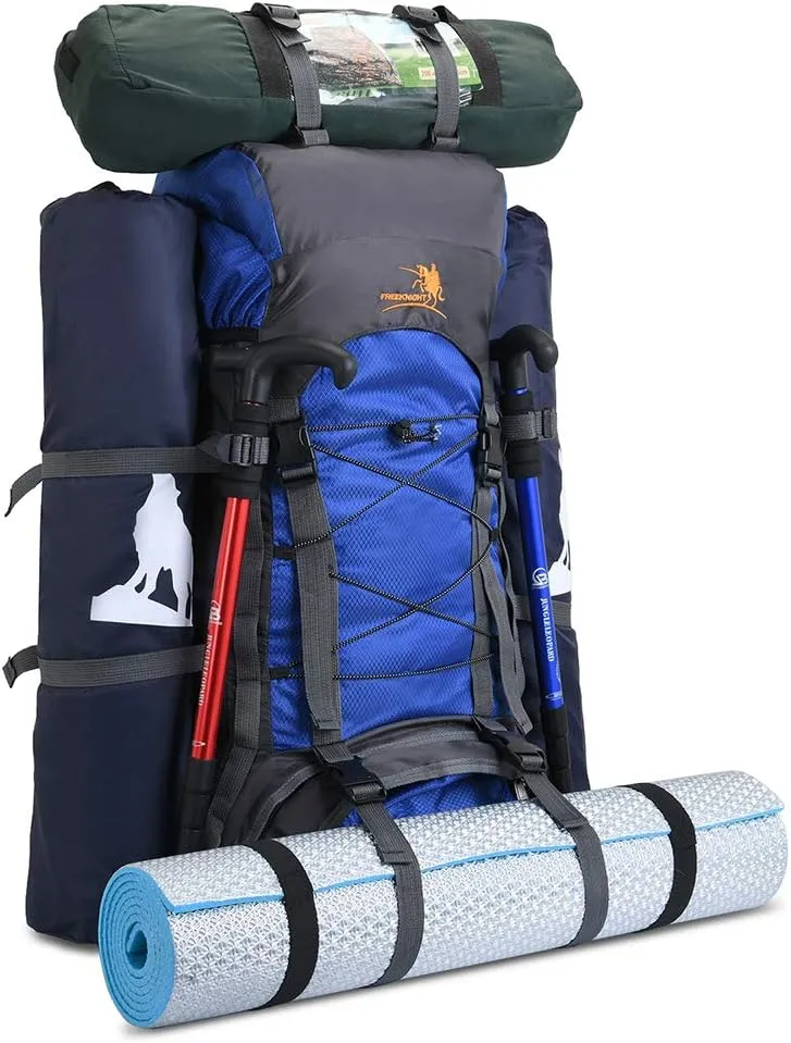 Bseash 60L Internal Frame Waterproof Hiking Camping Backpack with Rain Cover, Large Outdoor Sport Travel Daypack Rucksack