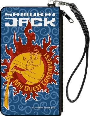 Buckle-Down Warner Bros. Animation Zip Around Wallet, Samurai Jack My Quest Continues Katana Pose Swirl Blues, Canvas