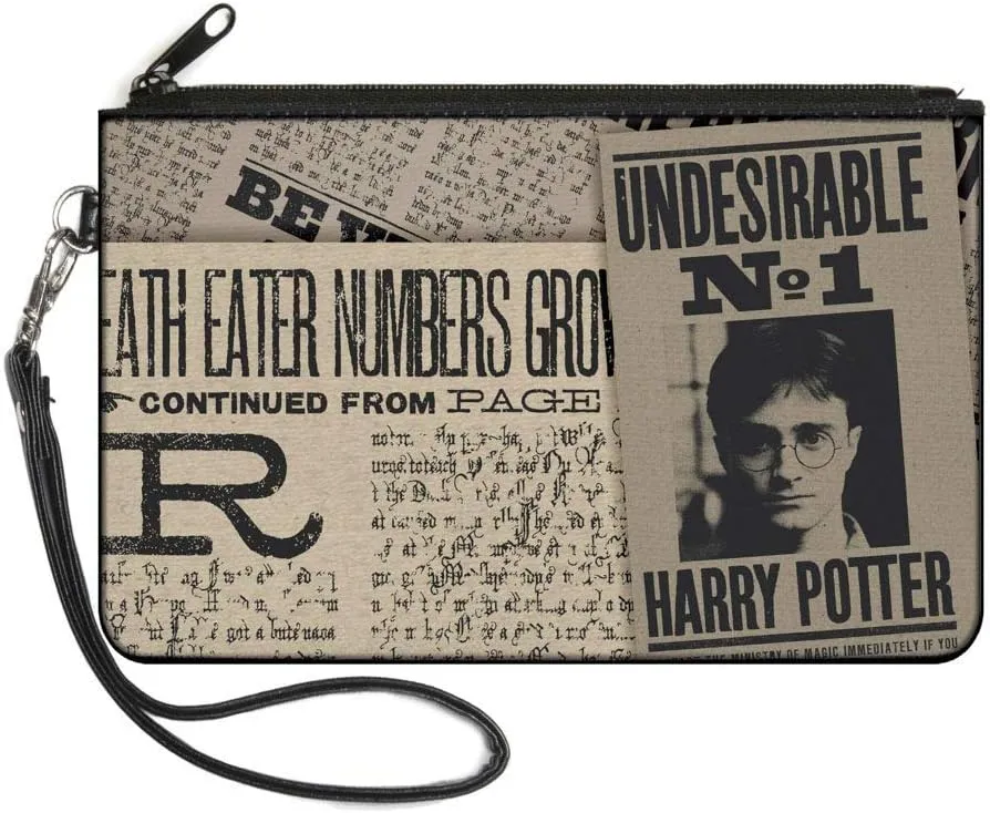 Buckle-Down Zip Wallet Harry Potter Large Accessory, Harry Potter, 8" x 5"