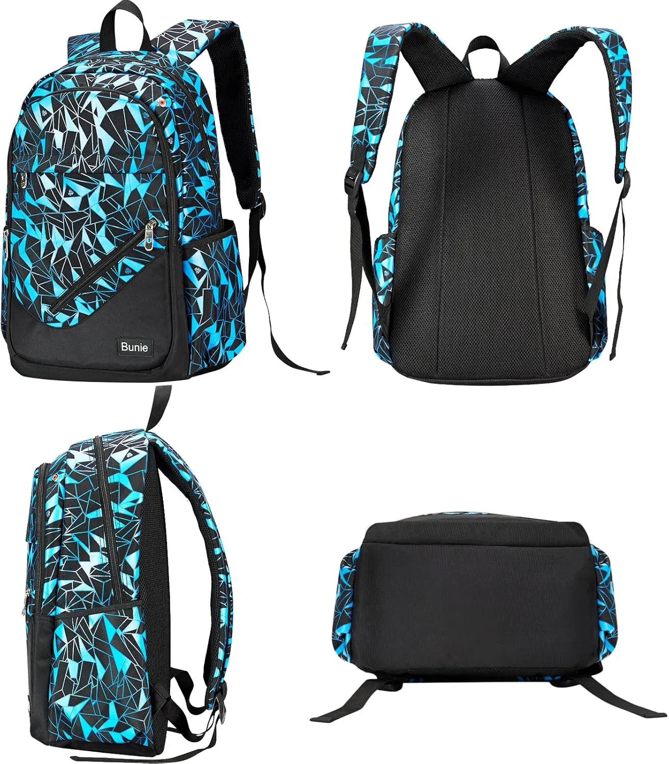 bunie School Backpack for Boys Large Bookbag Boys Backpacks Elementary Middle High School Bags Kids Cool Back Pack Children 7 8 9 10 11 12 13 14 15 16 Years Old (Blue)