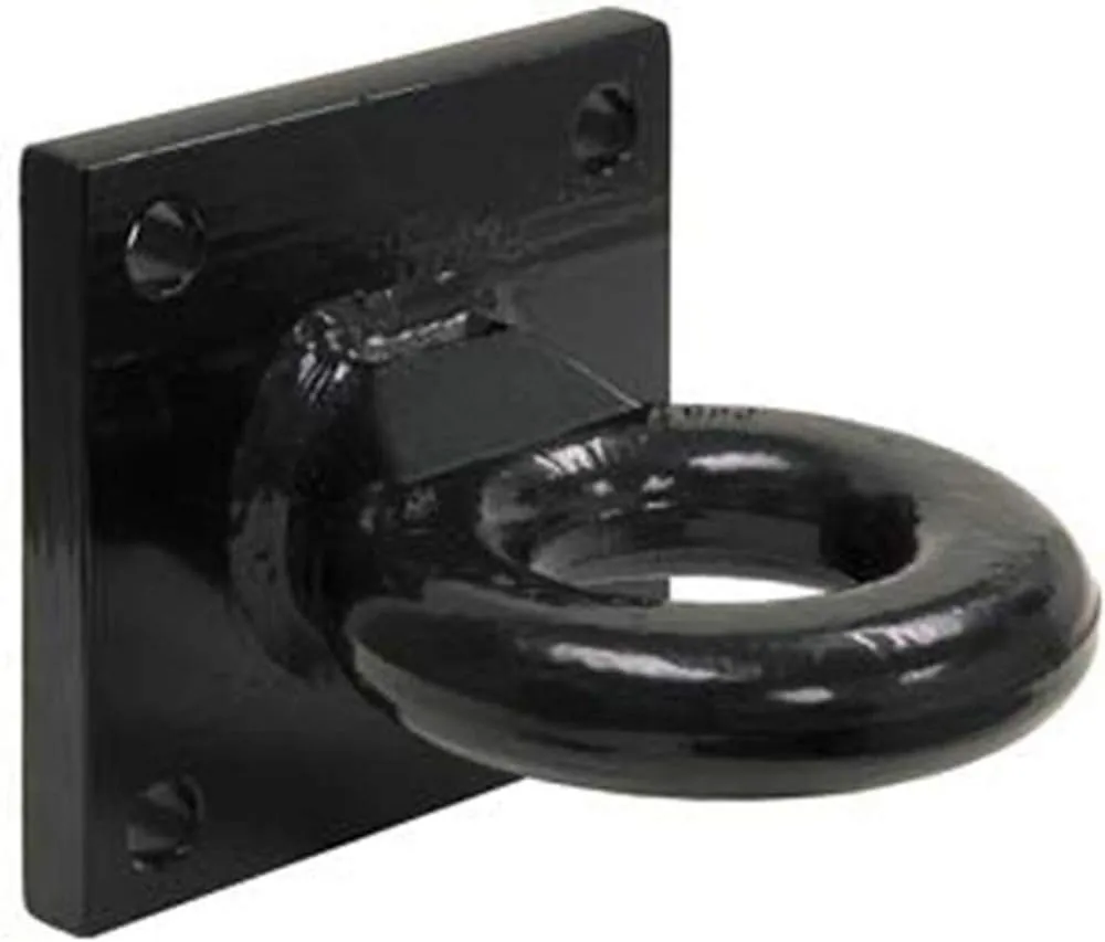 Buyers Products BDB125015W 4 Bolt Welded Mount Drawbar, 4-1/2 Inch Mounting Plate, MGTW 42,000lbs, Black Powdercoat, Pintle Hitch Lunette Ring for Truck & Trailer Towing