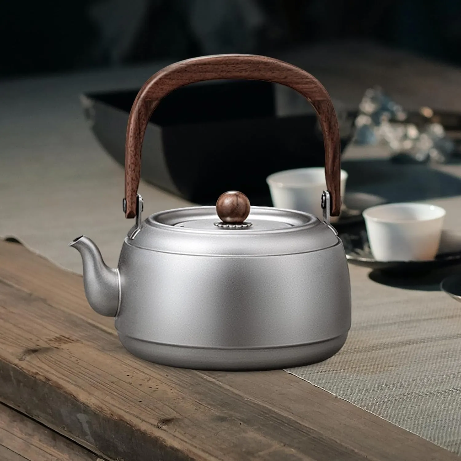 Camping Kettle, Coffee/Tea Pot, Dishes for Open Fire with Handle, Water Jug, Tea Kettle for Picnic, Climbing, Fishing, Outdoor