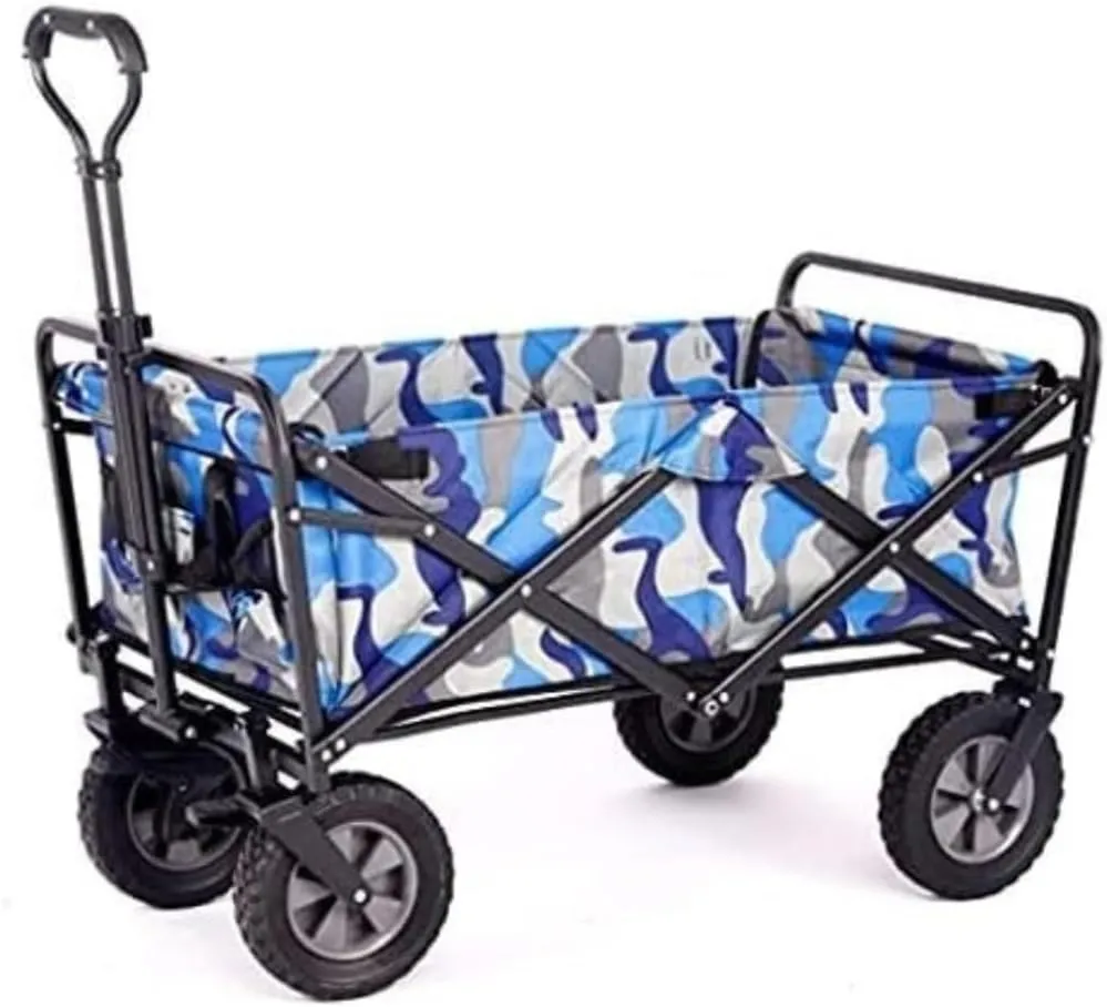 Camping Trolley Beach Trolley Outdoor Folding Utility Wagon 4 Wheeled Folding Camping Cart Utility Garden Trolley Portable Outdoor Handcart Festival Trolley Folding Trolley