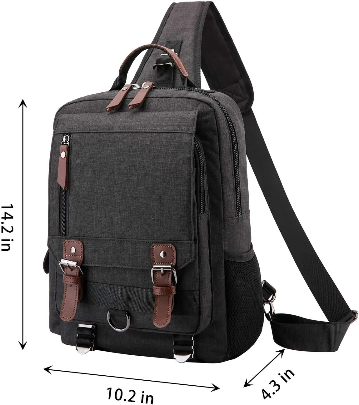 Canvas Cross Body Messenger Bag for Men Women Sling Shouler Backpack Travel Rucksack