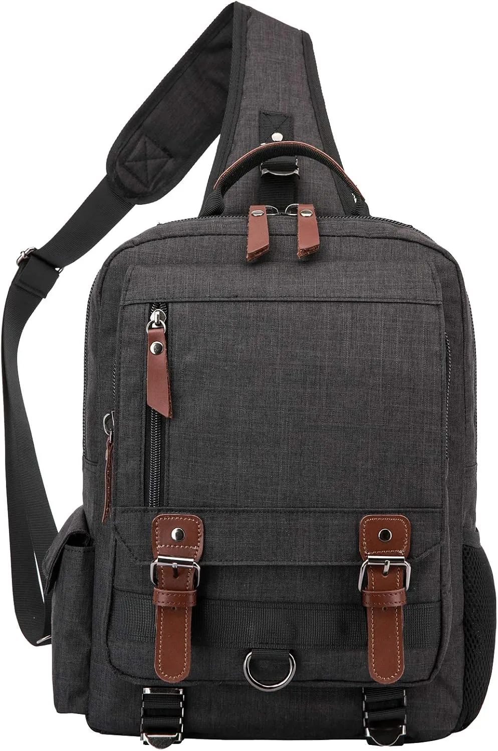 Canvas Cross Body Messenger Bag for Men Women Sling Shouler Backpack Travel Rucksack