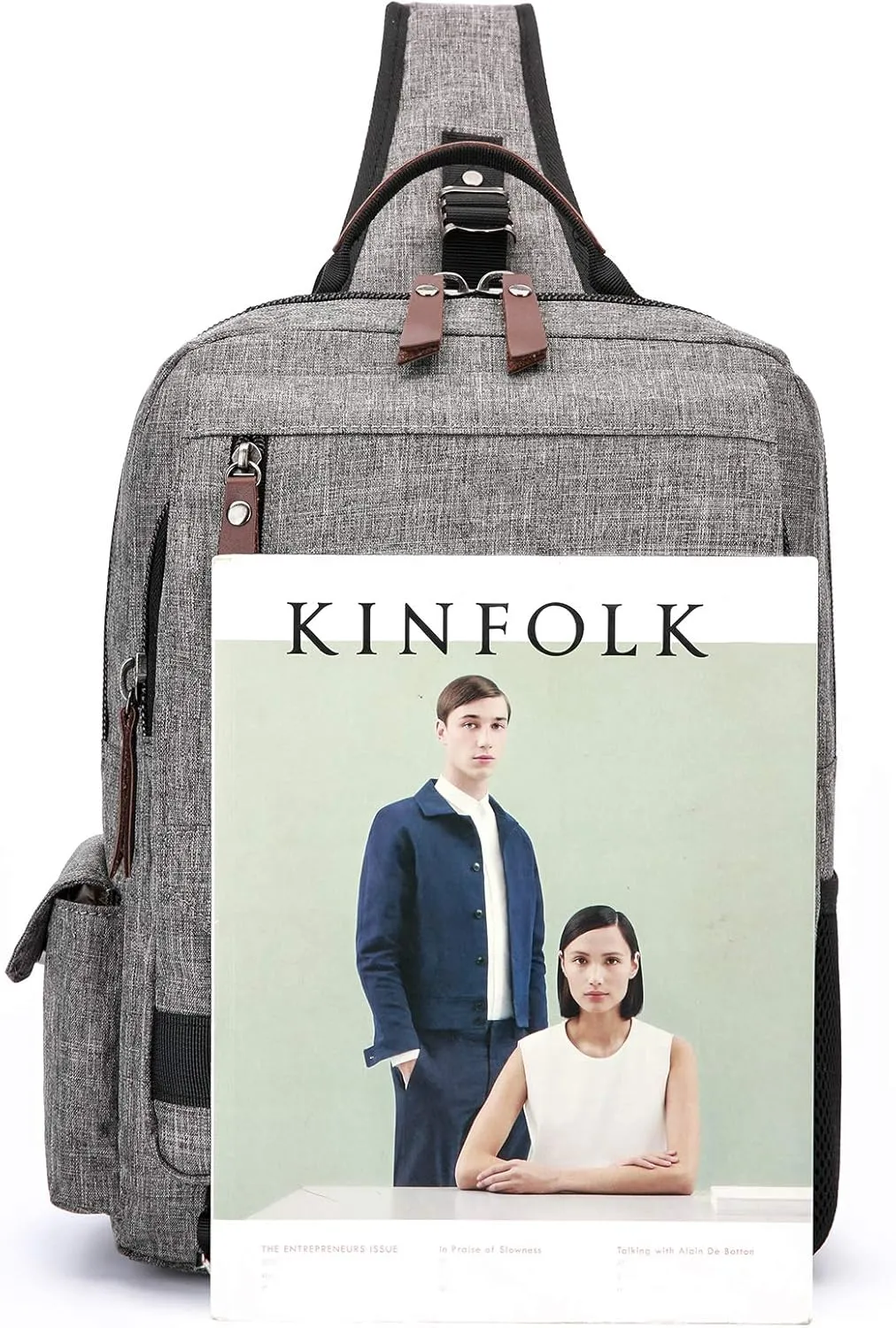 Canvas Cross Body Messenger Bag for Men Women Sling Shouler Backpack Travel Rucksack