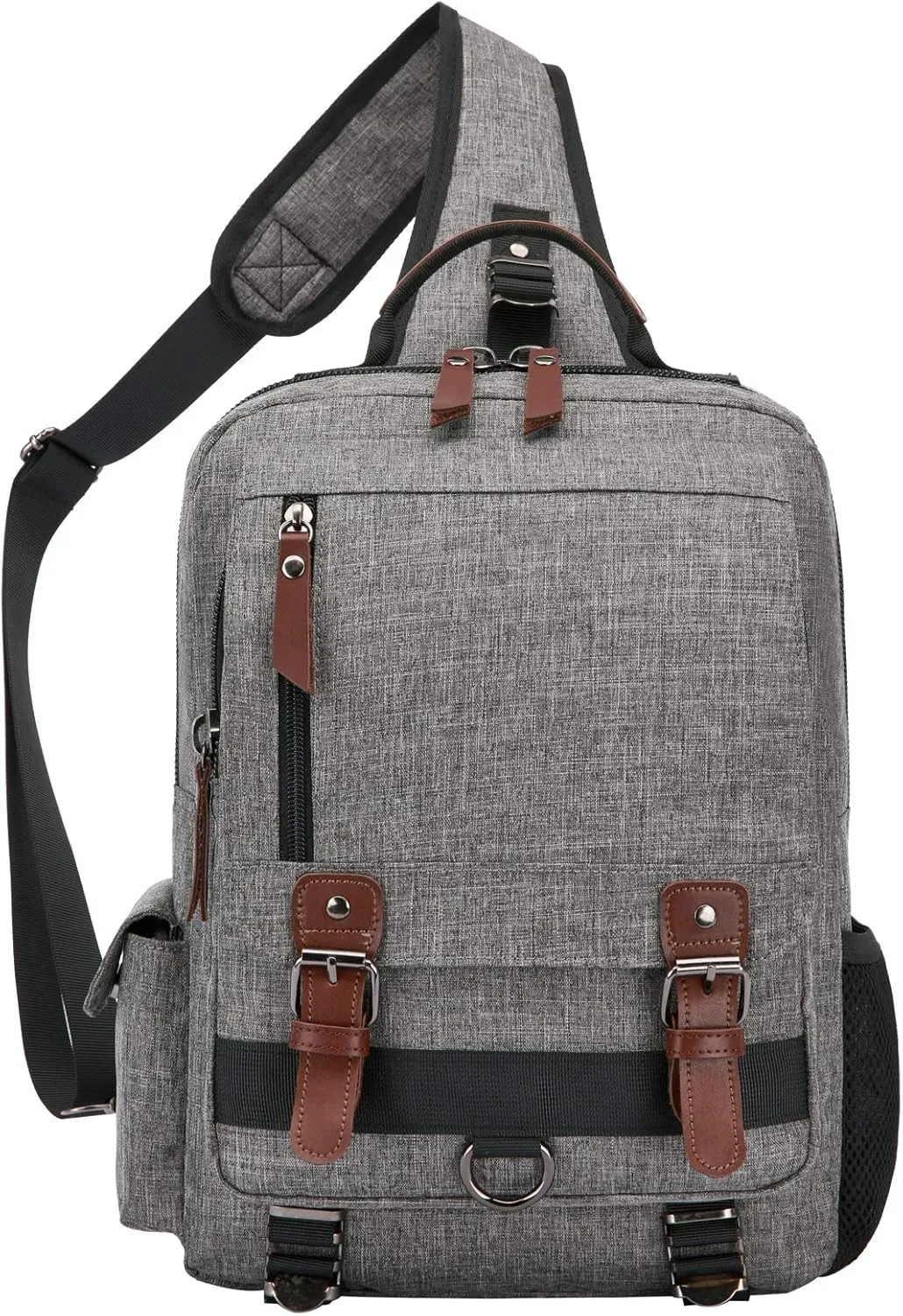 Canvas Cross Body Messenger Bag for Men Women Sling Shouler Backpack Travel Rucksack