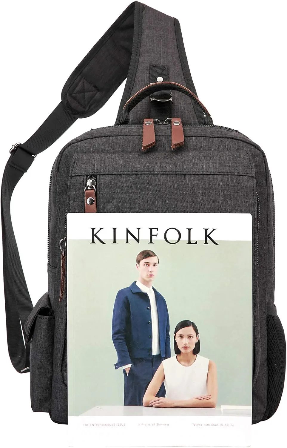 Canvas Cross Body Messenger Bag for Men Women Sling Shouler Backpack Travel Rucksack
