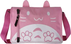 Canvas Cute Cat Kitty Messenger Bag Girls Crossbody Bag Shoulder Bag Cute Satchel School Bag