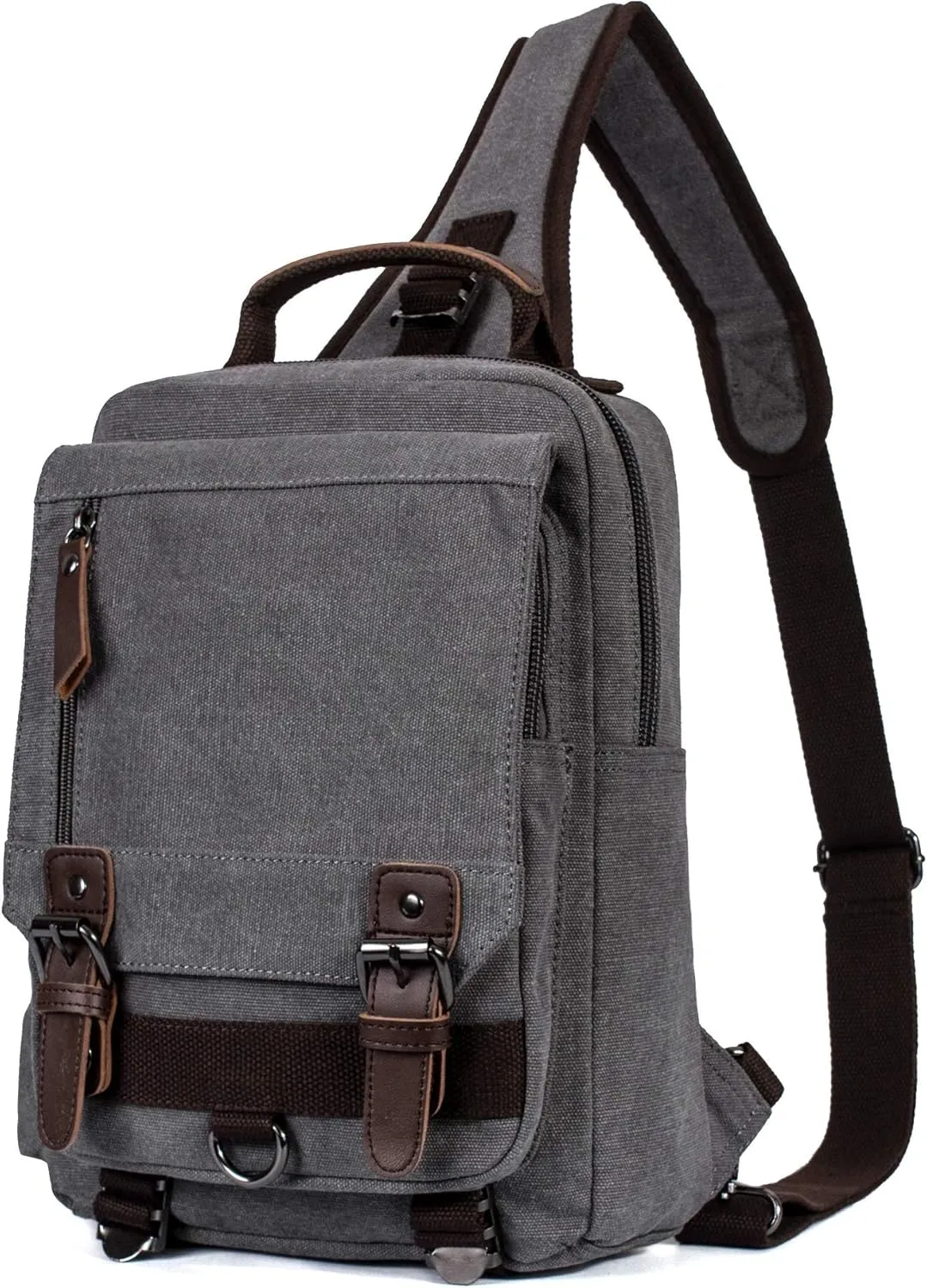 Canvas Messenger Bag Crossbody Shoulder Backpack Sling Bag Rucksack Daypack Casual Travel