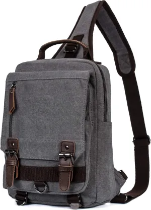 Canvas Messenger Bag Crossbody Shoulder Backpack Sling Bag Rucksack Daypack Casual Travel