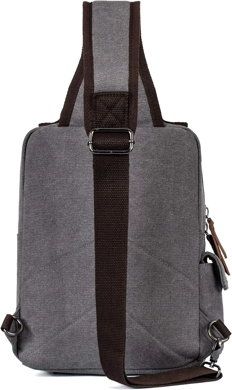 Canvas Messenger Bag Crossbody Shoulder Backpack Sling Bag Rucksack Daypack Casual Travel