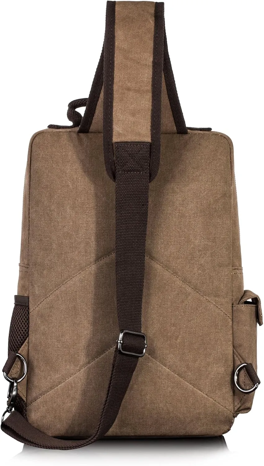 Canvas Messenger Bag Crossbody Shoulder Backpack Sling Bag Rucksack Daypack Casual Travel