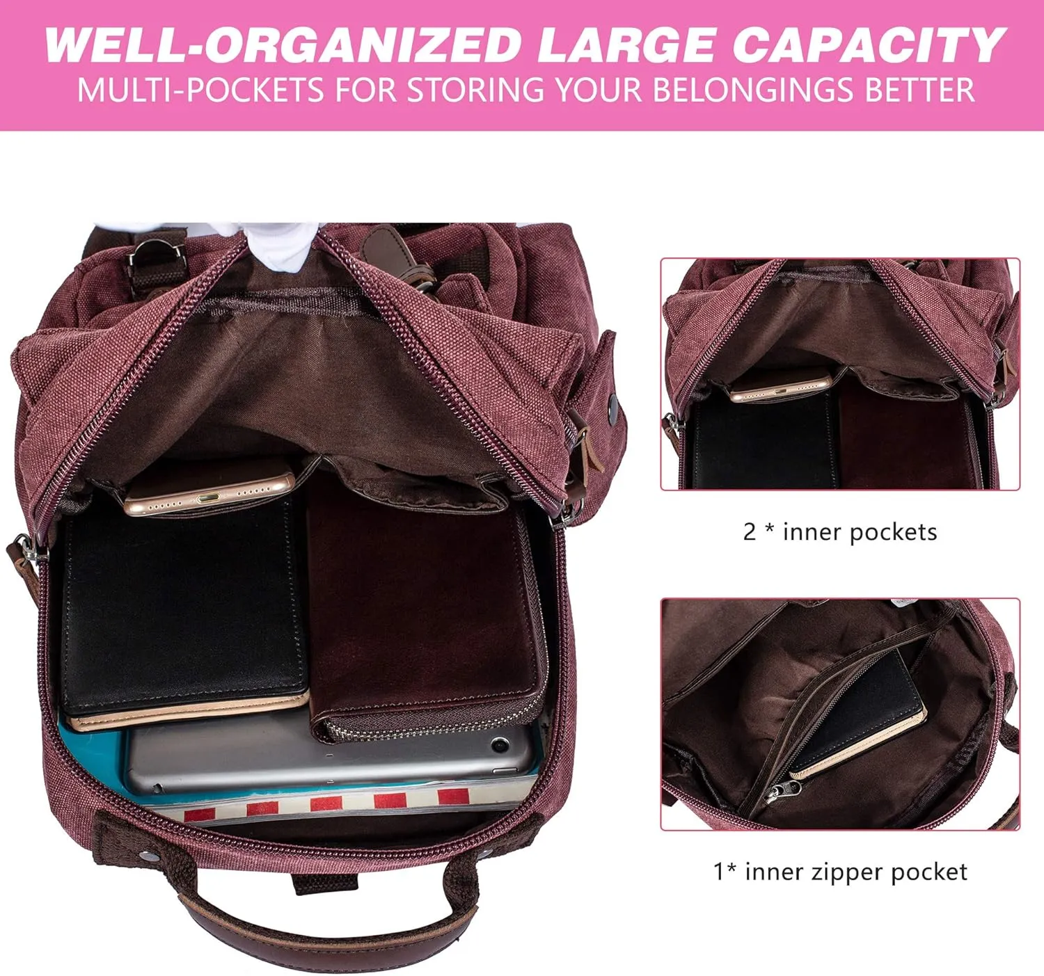 Canvas Messenger Bag Crossbody Shoulder Backpack Sling Bag Rucksack Daypack Casual Travel