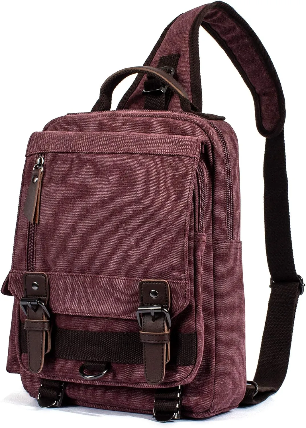 Canvas Messenger Bag Crossbody Shoulder Backpack Sling Bag Rucksack Daypack Casual Travel