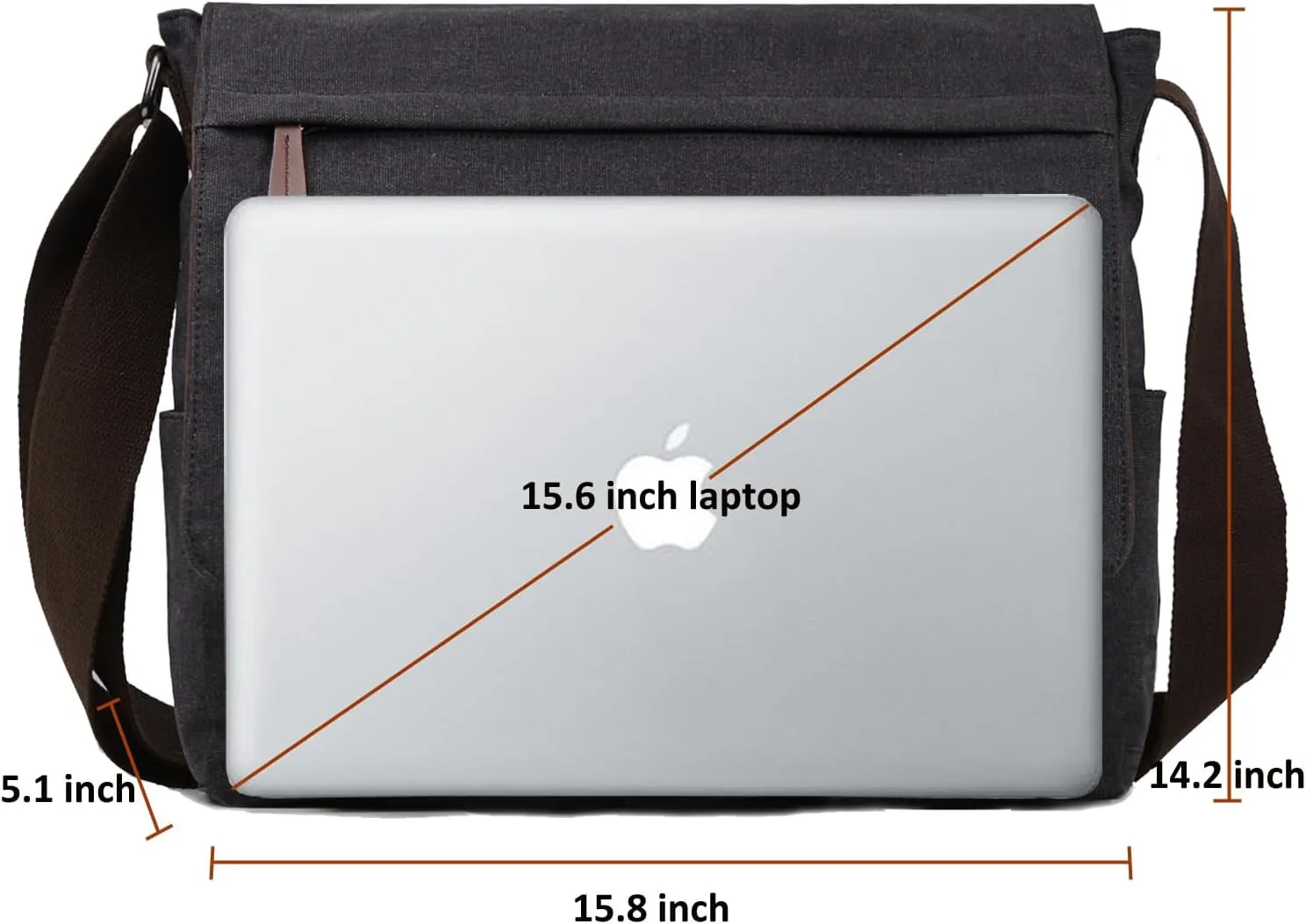 Canvas Messenger Bag for Men Women,Travel Satchel Shoulder bag 15.6 Inch Laptop Bag briefcase Business
