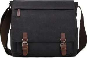 Canvas Messenger Bag for Men Women,Travel Satchel Shoulder bag 15.6 Inch Laptop Bag briefcase Business