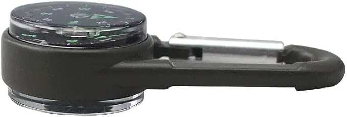 Carabiner Clip On Compass Hiking - Compact Compass Keychain Backpacks | Small Pocket Magnetic Compass Keychain for Kids - Hiking Compass Thermometer | Keyring Keychains Outdoor Survival Camping 2 Pcs
