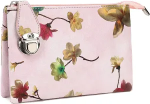 Caracol Women's Crossbody Purse Bag With Adjustable Removable Shoulder Strap and Wristlet Vegan Leather