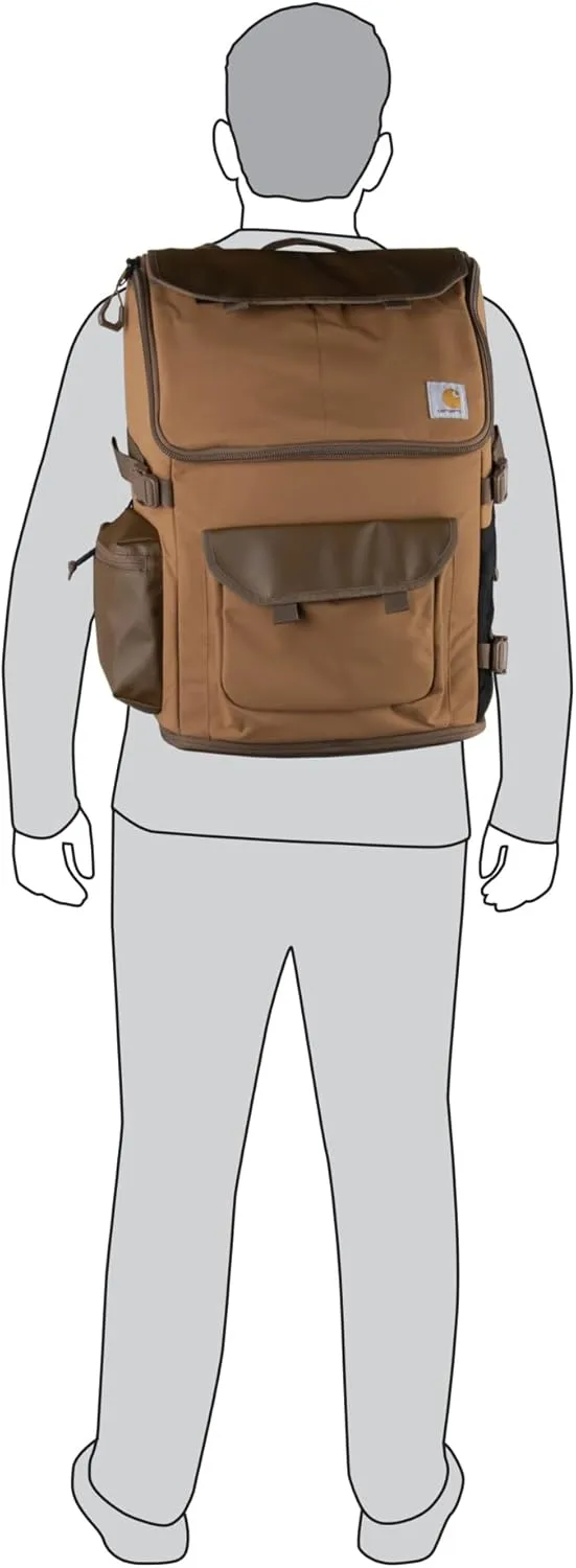 Carhartt 35L Nylon Workday Backpack, Durable Water-Resistant Pack with 15" Laptop Sleeve and Adjustable Shoulder Straps, Blind Duck Camo, One Size