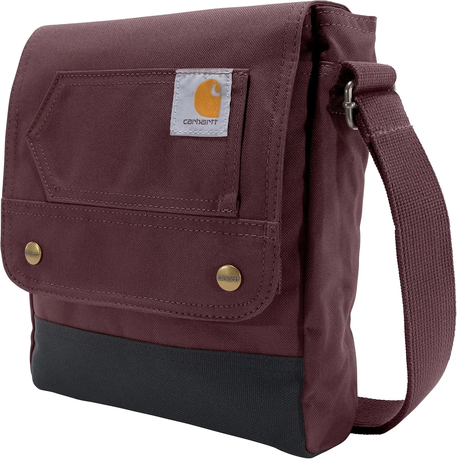 Carhartt, Durable, Adjustable Crossbody Bag With Flap Over Snap Closure