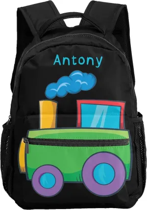 Cartoon Car Personalized Kids School Backpack Custom Name for Boys Girls Primary Daypack Bookbag Travel Bag