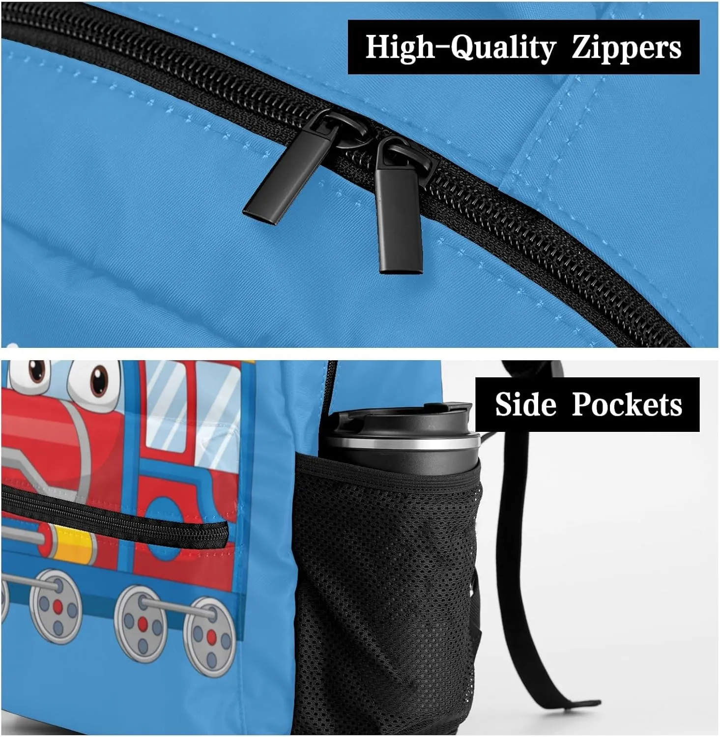 Cartoon Train Personalized Kids School Backpack Custom Name for Boys Girls Primary Daypack Bookbag Travel Bag