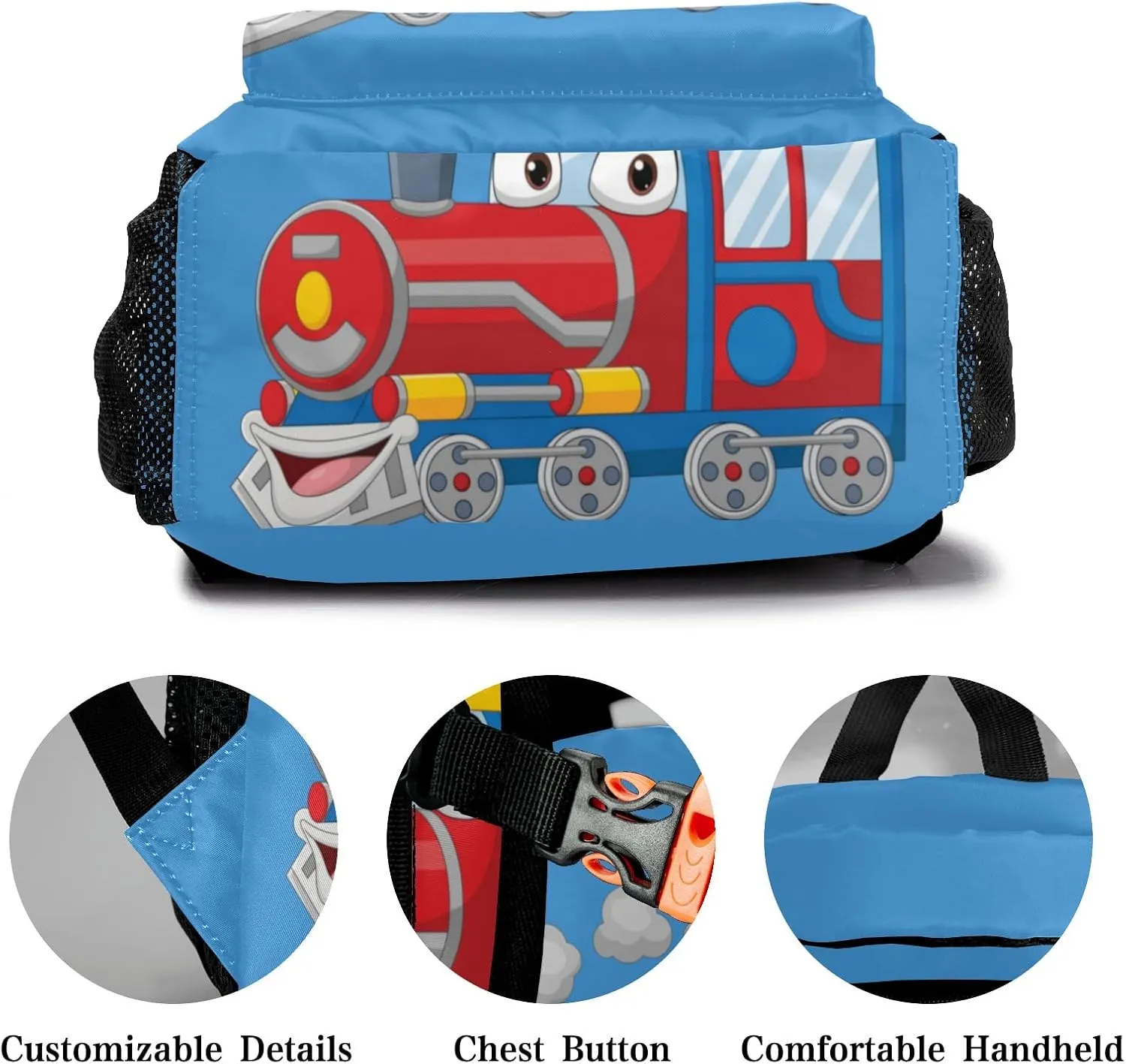 Cartoon Train Personalized Kids School Backpack Custom Name for Boys Girls Primary Daypack Bookbag Travel Bag