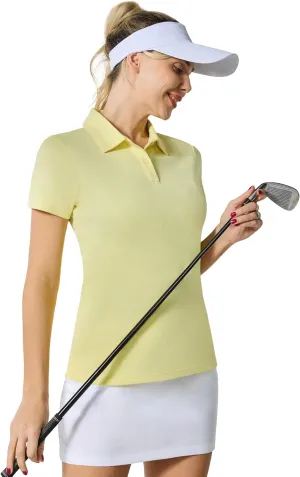 Casei Womens Polo Shirts Golf Shirts Quick Dry Moisture Wicking Black and White Polo Shirt