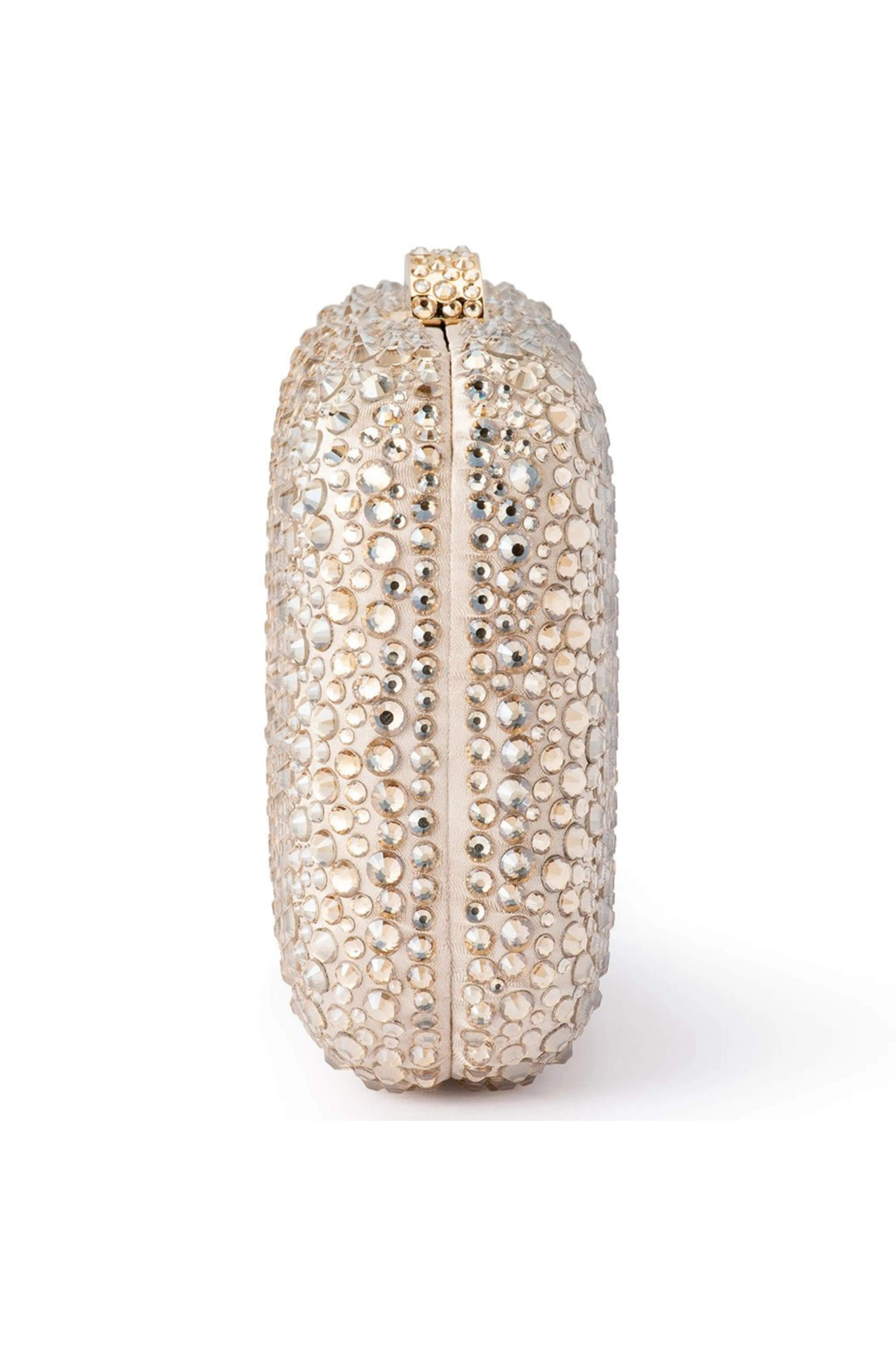 Casey Hot Fix Encrusted Crystal Clutch - Champagne Gold