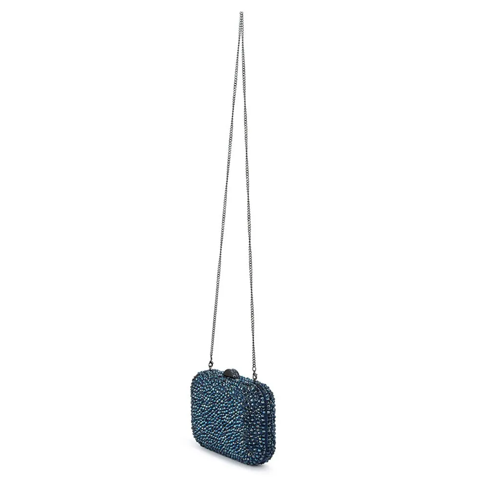 Casey Hot Fix Sparkle Clutch - Blue