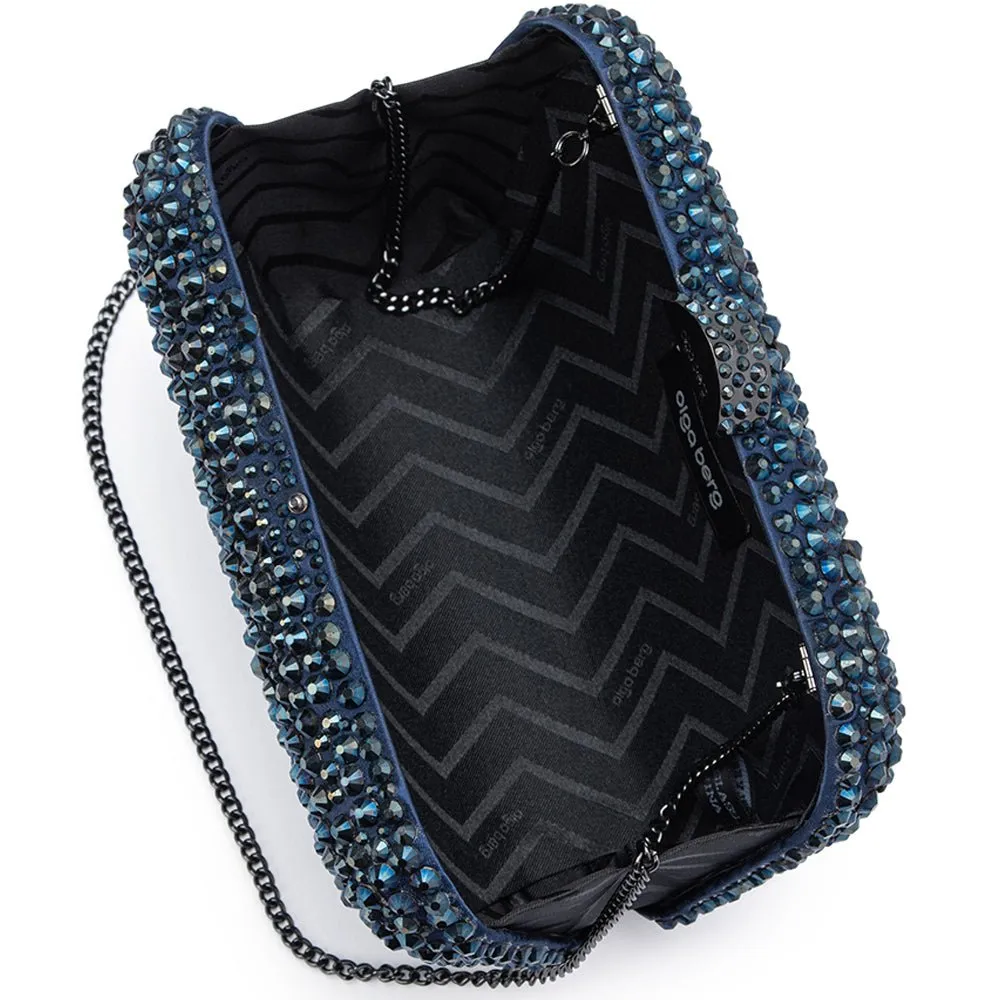 Casey Hot Fix Sparkle Clutch - Blue