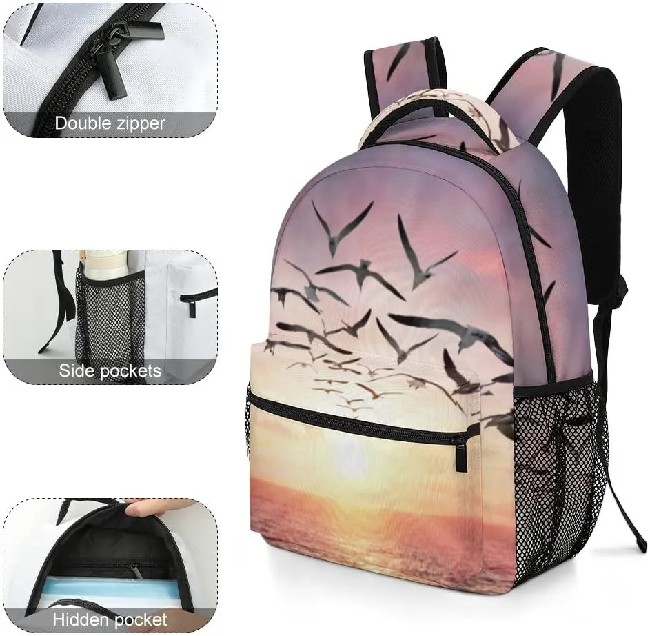Casual Daypacks Backpacks Laptop Backpack Birds Flying Broken Chains Work Bussiness School Students Bookbag Travel Hiking Gym Bags Waterproof Lightweight Women Men