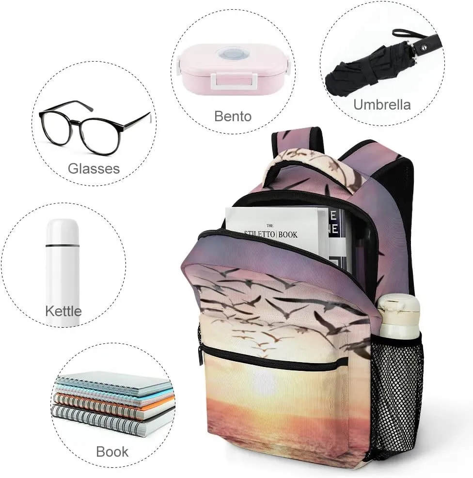 Casual Daypacks Backpacks Laptop Backpack Birds Flying Broken Chains Work Bussiness School Students Bookbag Travel Hiking Gym Bags Waterproof Lightweight Women Men