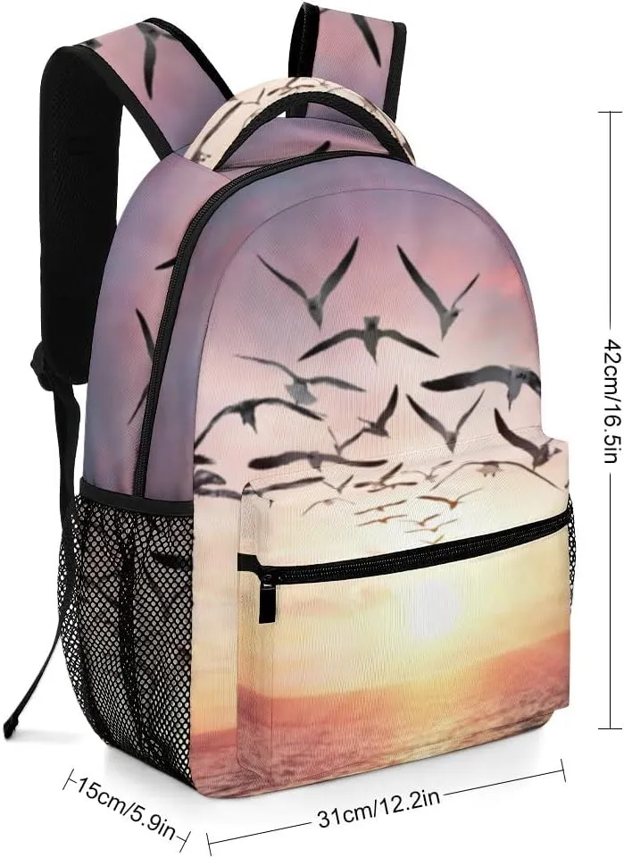 Casual Daypacks Backpacks Laptop Backpack Birds Flying Broken Chains Work Bussiness School Students Bookbag Travel Hiking Gym Bags Waterproof Lightweight Women Men