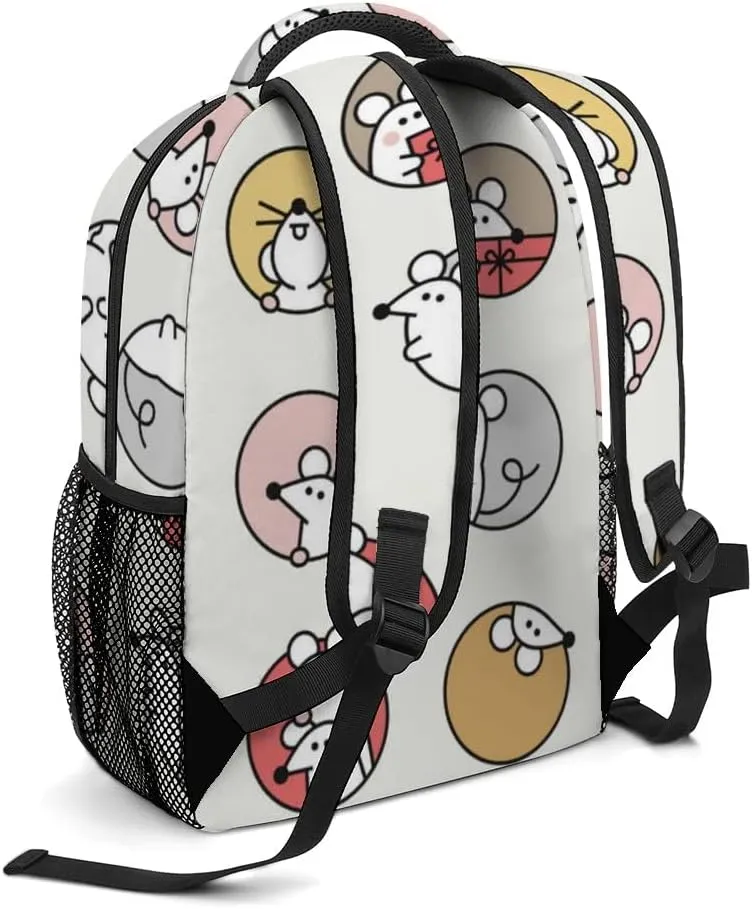 Casual Daypacks Backpacks Laptop Backpack Cute Mice Colorful Red Pink Work Bussiness School Students Bookbag Travel Hiking Gym Bags Waterproof Lightweight Women Men